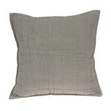 Parkland Collection Kavi Transitional Grey Solid Quilted Pillow Cover With Poly Insert
