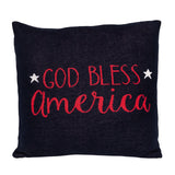 Parkland Collection God Bless America Transitional Navy Blue Throw Pillow