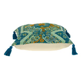 Parkland Collection Lotus Transitional Teal Throw Pillow