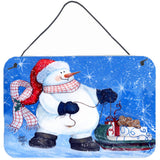 Caroline'S Treasures Pjc1081Ds812 My Friends Can Ride Too Snowman Wall Or Door Hanging Prints, 8 X 12, Multicolor