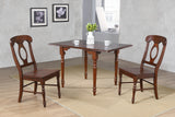 Sunset Trading Andrews 3 Piece 48 Rectangular Dining Set | Expandable Drop Leaf Table | Chestnut Brown Wood | Napoleon Chairs