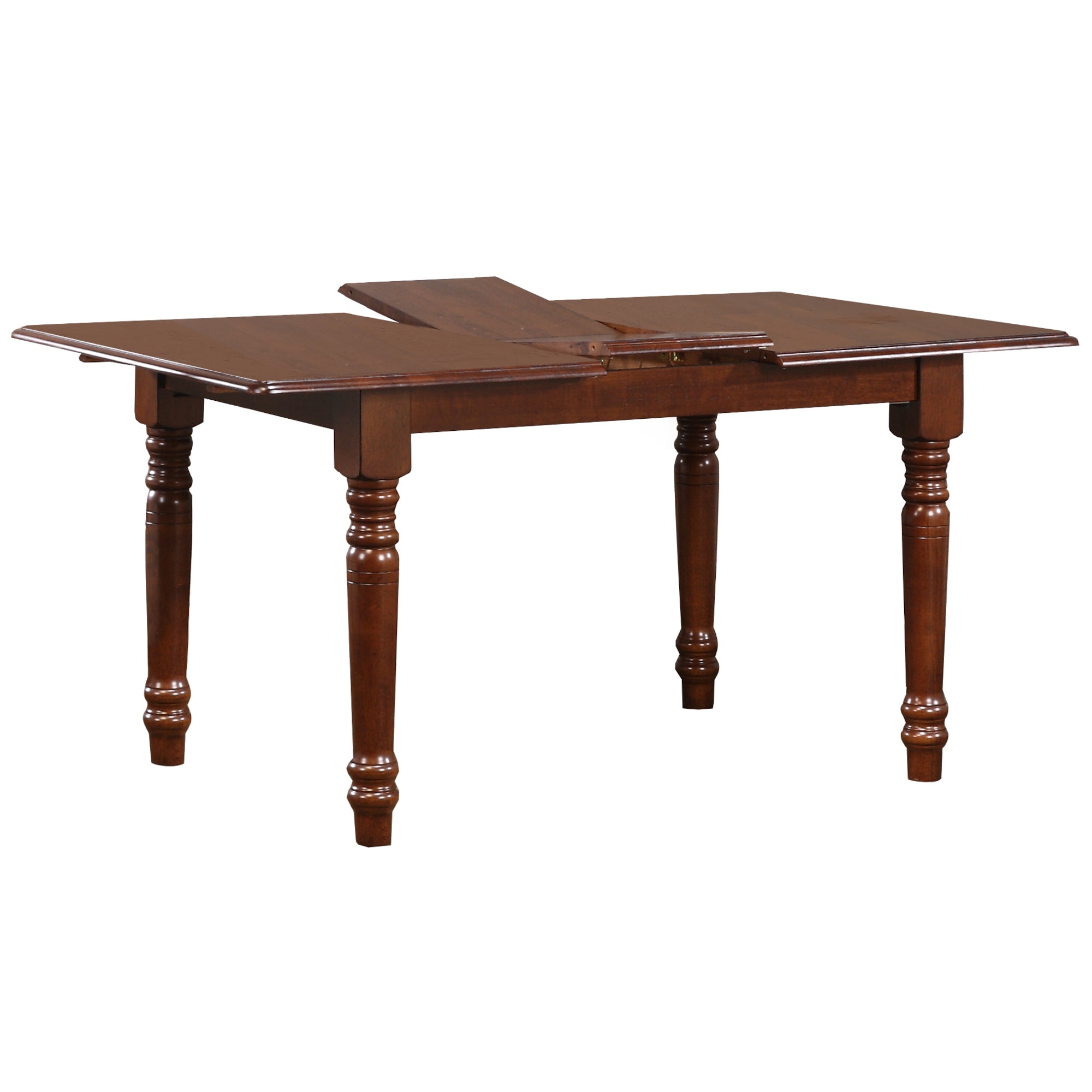 Sunset Trading Andrews 60 Rectangular Extendable Butterfly Leaf Dining Table - Chestnut Brown - Seats 6
