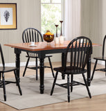 Sunset Trading Selections 60 Rectangular Extendable Butterfly Leaf Dining Table | Cherry/Antique Black Wood | Seats 4, 6