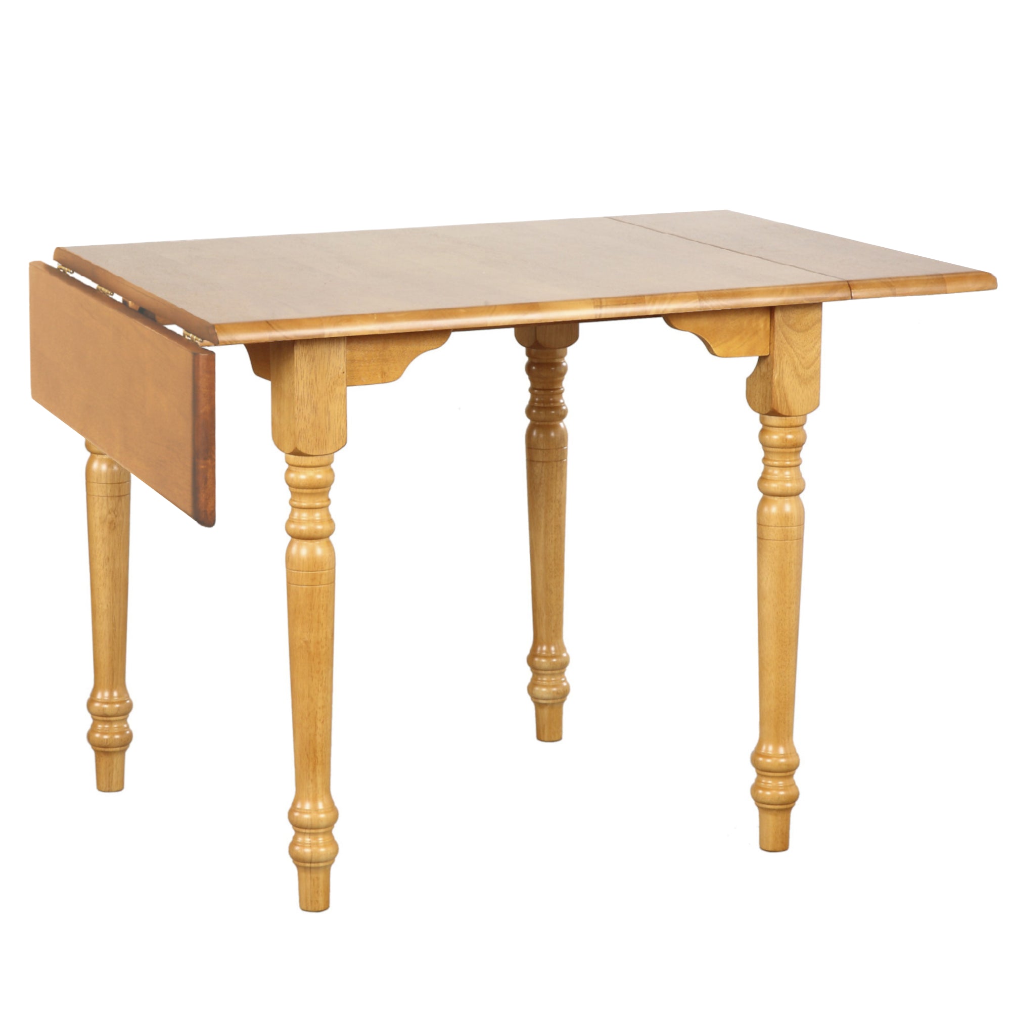 Sunset Trading Selections 48 Rectangular Extendable Drop Leaf Dining Table | Light Oak Wood | Seats 2, 4