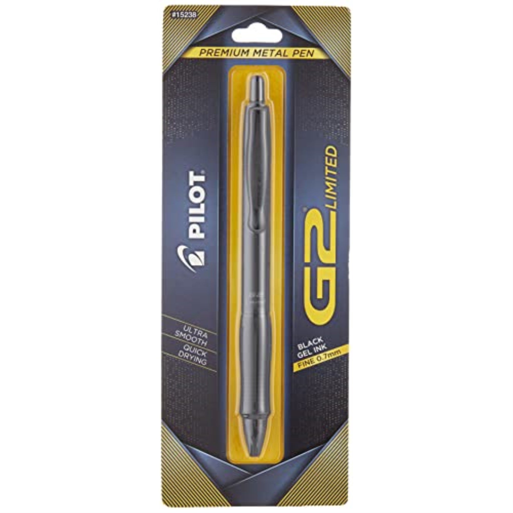 Pilot G2 Limited Premium Gel Ink Pen, Fine Point, Matte Black Barrel, Black Ink, 1 Count (15238)