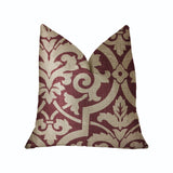 Plutus Sacred Shield Red And Beige Luxury Throw Pillow - Double Sided 20,, X 26,, Standard