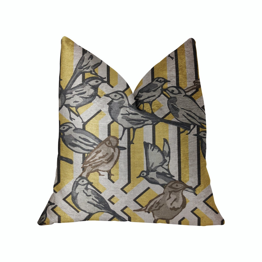 Plutus Song Bird Gardens Luxury Throw Pillow