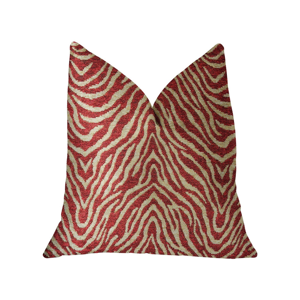 Plutus Oasis Waves Red Luxury Throw Pillow - Thumbnail 2