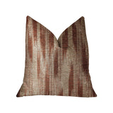 Plutus Stormy Pine Orange And Beige Luxury Throw Pillow - Double Sided 20,, X 20,,