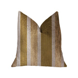 Plutus Golden Tan Lines Gold Luxury Throw Pillow - Double Sided 20,, X 36,, King