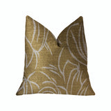 Plutus Mira Mirage Gold Luxury Throw Pillow - Double Sided 18,, X 18,,