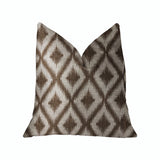 Plutus Casa Nova Brown Luxury Throw Pillow - Double Sided 18,, X 18,,
