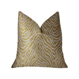 Plutus Oasis Waves Yellow And Beige Luxury Throw Pillow - Double Sided 20,, X 36,, King