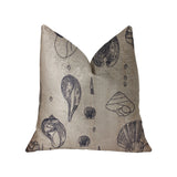 Plutus Seashell Bay Blue And Beige Luxury Throw Pillow - Double Sided 20,, X 26,, Standard