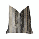 Plutus Grey Horizon Blue And Gray Luxury Throw Pillow - Double Sided 22,, X 22,,