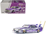 Skyline C210 Kaido Racer Bosozoku Style RHD (Right Hand Drive) #210 Purple and Silver 1/64 Diecast Model Car by Pop Race