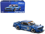 Skyline GTR V8 Drift Hakosuka RHD (Right Hand Drive) #12 Calsonic Blue with Graphics 1/64 Diecast Model Car by Pop Race