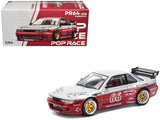 Nissan Pandem S13 RHD (Right Hand Drive) #66 Moontech Silver and Red Metallic 1/64 Diecast Model Car by Pop Race