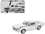Shelby Mustang GT500 Silver Chrome 1/64 Diecast Model Car by Pop Race