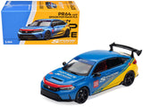 Honda Civic Type R FL5 Spoon Sports Blue and Yellow Tokyo Auto Salon Hong Kong 2025 1/64 Diecast Model Car by Pop Race