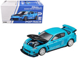 Mazda RX8 RE Amemiya RHD (Right Hand Drive) Light Blue with Carbon Hood Tokyo Auto Salon 2026 1/64 Diecast Model Car by Pop Ra