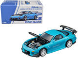 Mazda RX7 (FD3S) RE Amemiya RHD (Right Hand Drive) Light Blue with Carbon Hood Tokyo Auto Salon 2026 1/64 Diecast Model Car by
