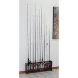 Wooden Mallet Fishing Rod Rack, 10 Rod, Mahogany
