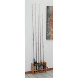 Wooden Mallet Fishing Rod Rack, 5 Rod, Light Oak