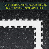 Rubber Top Exercise Puzzle Mat, Grey 1/2-In, 48Sqft