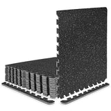 Rubber Top Exercise Puzzle Mat, Grey 1/2-In, 48Sqft