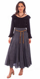 ACID WASH SKIRT W/BEADED CORD BELT