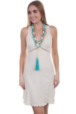 CROCHET STRAP X BACK DRESS