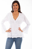 PLUNGING NECK LINE W/BELL SLEEVES