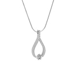 PT306W B.Tiff 1 ct Solitaire Pave Larme Pendant Necklace