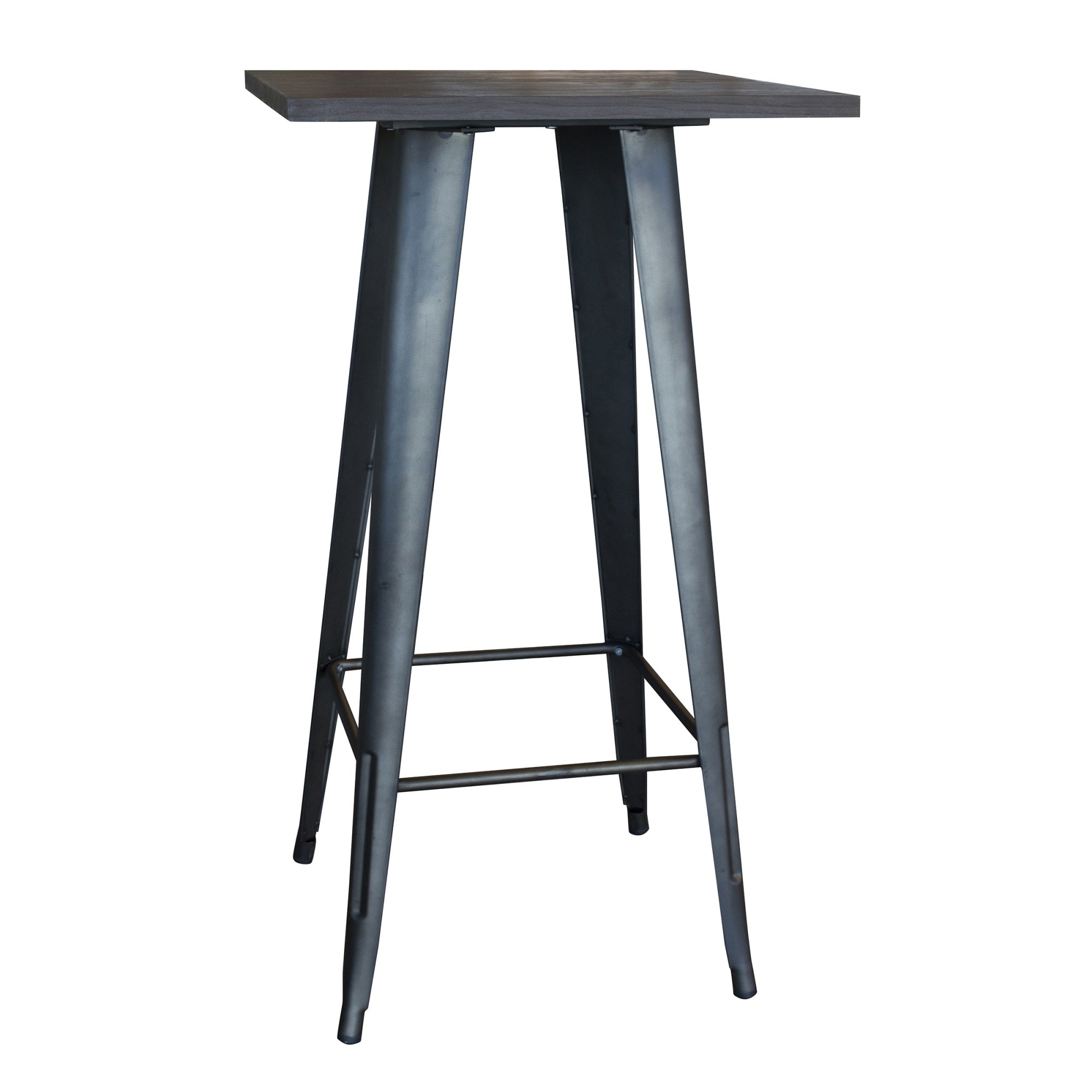 Amerihome Pubtswt Loft Rustic Gunmetal Metal Pub Table With Wood Top