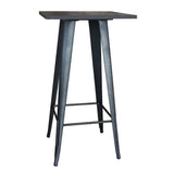Amerihome Pubtswt Loft Rustic Gunmetal Metal Pub Table With Wood Top
