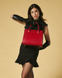 Patrizia (red) - Italian calf leather womens handbag (with shoulder strap)