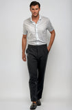 Pleated Wool Trouser Pants - Navy