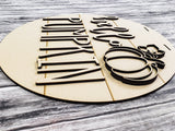 hello PUMPKIN 18inch Door Hanger Unfinished Kit