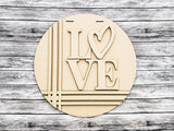 LOVE Stacked Stripes Door Hanger Unfinished Kit
