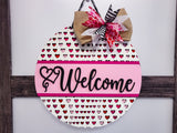 Welcome Small Heart Pattern Door Hanger Unfinished Kit
