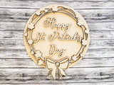 Happy St Patrick's Day Grapevine and Clovers Wreath Door Hanger Unfinished Kit