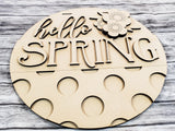 Hello Spring Polka Dots Door Hanger Unfinished Kit