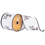 Vickerman 4 x 10yd White Tan Embroidered Reindeer Q172142