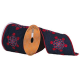 Vickerman 4 x 5yd Dk Blue Feather Red Fuzzy Snow Q174216