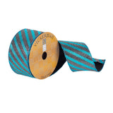 Vickerman 2.5x10Yd Turquoise/Pewter Rivet Stripes Q180896