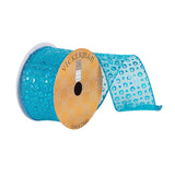 Vickerman 2.5x10Yd Semi Sheer Blue Sequin Ribbon Q180917