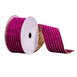 2.5x10yd Purple Stripe Gold Back Ribbon