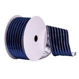 2.5x10yd Navy Stripe Gold Back Ribbon