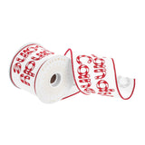 Vickerman 4 x 10 Yards White Candy Cane Wired Edge Christmas Ribbon.